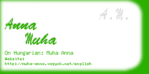 anna muha business card